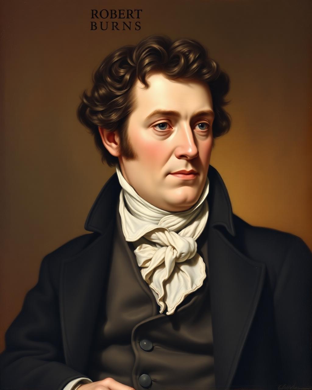 Classic painted portrait of Robert Burns, Scotland's national bard